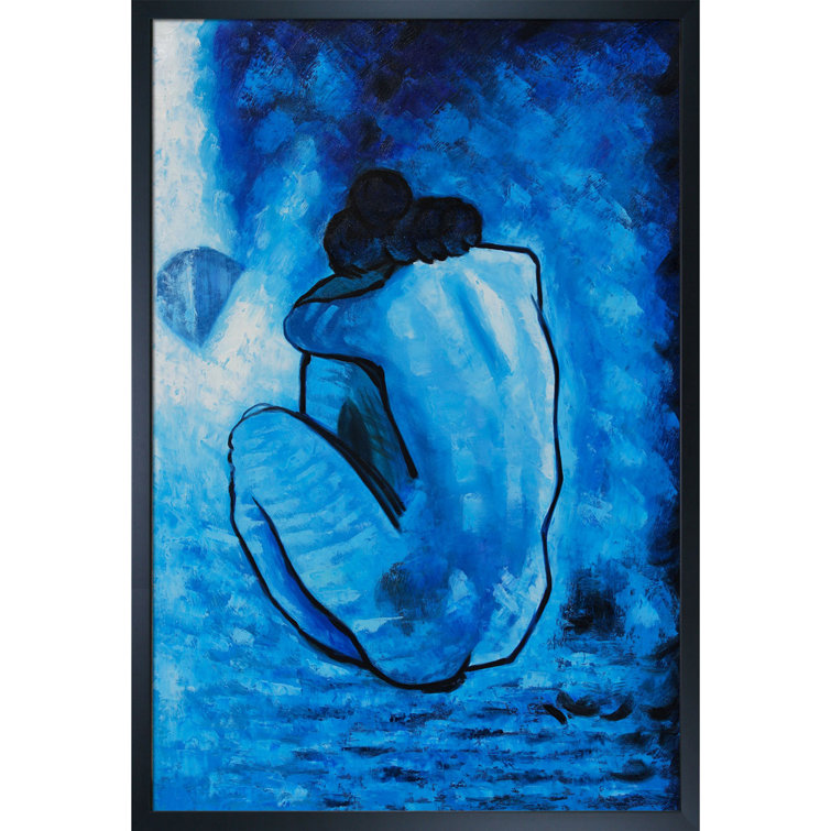 Blue Nude Framed On Canvas by Pablo Picasso Painting